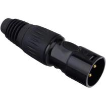 Plug Jack Cannon Macho Metálico Preto Storm - Pct / 5