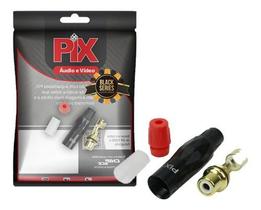 Plug Jack Rca Macho Ponda Ouro24k Black Diamond Profissional