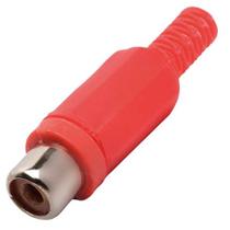 Plug Jack Rca Plastico Niquel Vermelho