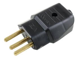 Plug Macho 10A 2P+T Preto 1043 - Perlex