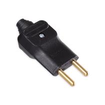 Plug Macho 180º 20A 2 Pinos Preta c/ prensa cabo MarGirius