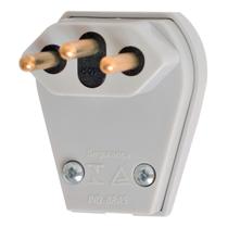 Plug Macho 2 P+T 10A Branco Com Prensa Cabo Pezzi