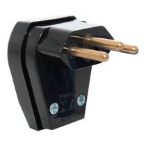 Plug Macho 2 P+T 10A Preto Com Prensa Cabo Pezzi Plug Macho 2 P+T 10A Preto Com Prensa Cabo Pezzi
