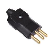 Plug Macho 20A 3 pinos de 180º Preta c/ prensa cabo MG Plug Macho 20A 3 pinos de 180º Preta c/ prensa cabo MG