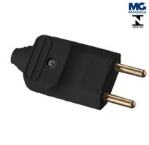 Plug Macho 20A Preto 2 Pinos 2P 180º 250V Margrius