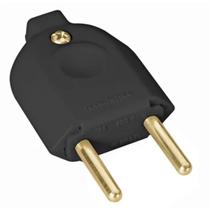 Plug macho 2p preto/branco