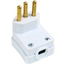 Plug Macho 90 Com Prensa Cabo 2p+t 10a Branco 2055 - Perlex