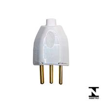 Plug Macho Branco 2P+T 10A/250V Inmetro