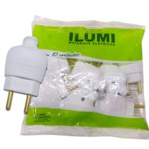 Plug Macho com 2 Pinos Tomada 20a com Prensa Cabo para Extensão Branco Kit 10 unidades Plug Macho com 2 Pinos Tomada 20a com Prensa Cabo para Extensão Branco Kit 10 unidades