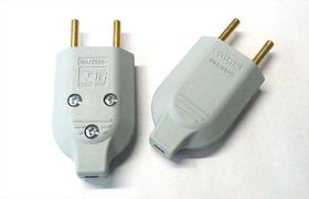 Plug Macho Com Prensa Cabo 10A 2P Branco V89 - Voltim