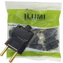 Plug Macho com Prensa Cabo 2 pinos de 20a para Extensão Tomada Kit 10 unidades