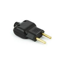 Plug Macho Elétrica Reto 10A Novo Padrão - Preto