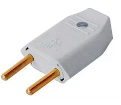 Plug Macho Maciço 10A Branco 1041 - Perlex