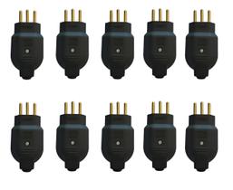 Plug Macho Preto 10A Pino Prensa Cabo 2P+T Voltim Kit 10 Uni Plug Macho Preto 10A Pino Prensa Cabo 2P+T Voltim Kit 10 Uni