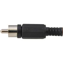 Plug Macho RCA Reto Plastico Ponta Niquel Preto 10 un