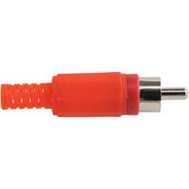 Plug Macho RCA Reto Plastico Ponta Niquel Vermelho 10 un