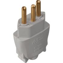 Plug macho reto 20a 2p+t branco mectronic