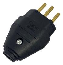 Plug Macho Tomada 3 Pinos 250v Bivolt Preto 10a