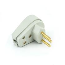 Plug Macho Tomada Elétrica 10A 90 Graus - Branco