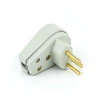 Plug Macho Tomada Elétrica 10A 90 Graus - Branco