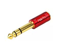 Plug makpro adaptador p2 / p10 niquelado vermelho