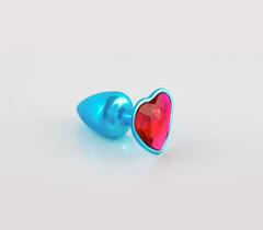 Plug metal coração joia colorido Tamanho:P 6,5x3cm