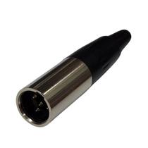 Plug Mini XLR Macho 4 Pinos Profissional Preto HX1068