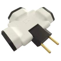 Plug Multiplicador T - 3 Tomadas - Poliestireno
