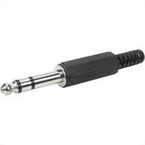 Plug P-10 Stereo 6,35Mm Com Protecao Cabo 602 - Kit C/10 Plug P-10 Stereo 6,35Mm Com Protecao Cabo 602 - Kit C/10