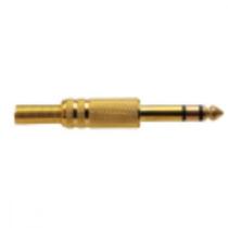 Plug P-10 Stereo 6,35Mm Dourado Com Mola 603 - Kit C/10