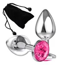 Plug P Em Aço Inox Para Dilatação Anal Iniciante Joia Rosa Plug P Em Aço Inox Para Dilatação Anal Iniciante Joia Rosa