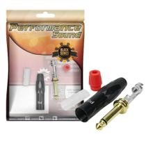 Plug P10 black diamond - P10 macho gold mono - acompanha 2 borrachas coloridas