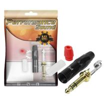 Plug P10 black diamond - P10 macho gold stereo - acompanha 2 borrachas coloridas