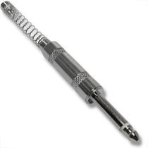 Plug p10 conector mono metal com mola espiral niquelado guitarra violão baixo profissional blindado