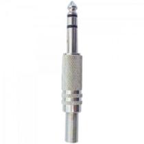 Plug P10 Estéreo Metal com Mola Niquelado Genérico Storm - PCT / 50 Plug P10 Estéreo Metal com Mola Niquelado Genérico Storm - PCT / 50