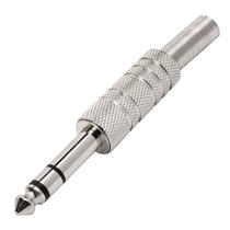 Plug P10 Estereo Metal com Mola Niquelado Plug P10 Estereo Metal com Mola Niquelado