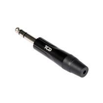 Plug P10 Estéreo TCD P10S-B 6,35mm Profissional
