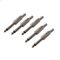 Plug P10 Kit 05 peças Mono Metalico Guitarra/Violão/Baixo