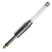 Plug P10 Mono com Mola Espacada AZUL com Ponta GOLD