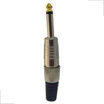 Plug P10 Mono Metal Ponta Gold PR Mesas De Som/Amplificador - S&B