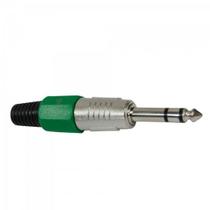 Plug P10 Stereo Plástico PGPZ0017 Verde Storm - PCT / 5 Plug P10 Stereo Plástico PGPZ0017 Verde Storm - PCT / 5