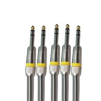 Plug P10 Stereo Profissional Ponta Ouro 24k 20 Unidades