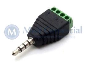 Plug P2 3,5mm para Borne de 4 vias Fone e Microfone - JD15-1014