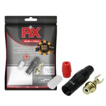 Plug P2 black diamond - P2 macho gold stereo - acompanha 2 borrachas coloridas