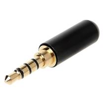 Plug P3 Conector Metal Preto E Dourado Profissional Dreamer