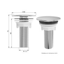 Plug Para Bidê Lavatório Cromado 1/2" x 50mm x 70mm Blukit