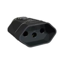 Plug Pino Fêmea Reto 2p+t 10a Prensa Cabo Ilumi Preto