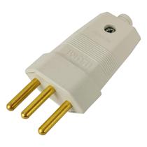 Plug Pino Macho 10A 2 Pinos + T Prensa Cabo