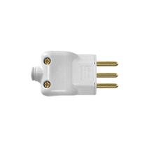 Plug Pino Macho 2P+T 10A 250V Branco Ilumi