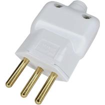 Plug Pino Macho Ilumi 3 Pinos 10 Amperes Branco